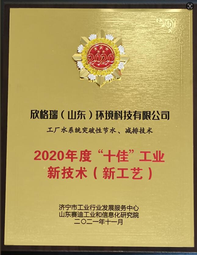 2020年度“十佳”工業(yè)新技術(shù)（新工藝）